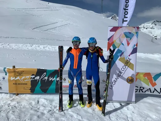 Andrea Murisasco al traguardo del Trofeo Mezzalama