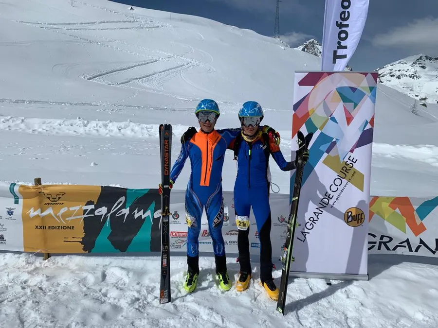 Andrea Murisasco al traguardo del Trofeo Mezzalama