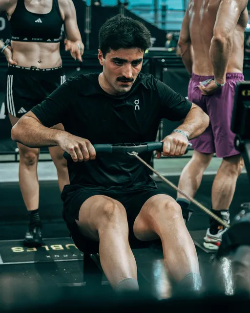Andrea Murisasco durante una gara Hyrox Pro